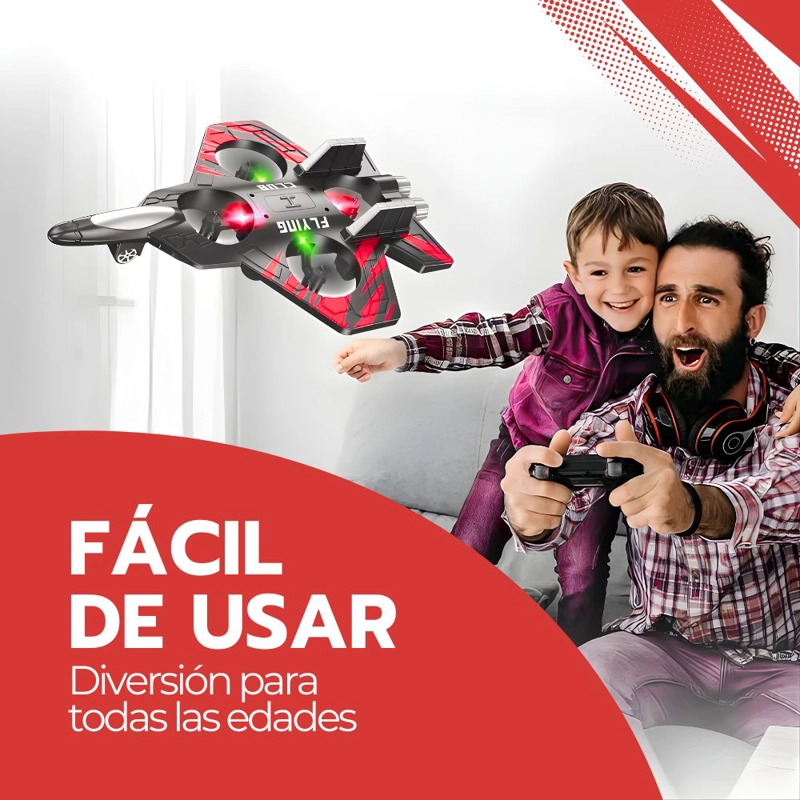JUGUETE DRONE AVION ESPUMA PLANEADOR CONTROL REMOTO BATERIA - 9