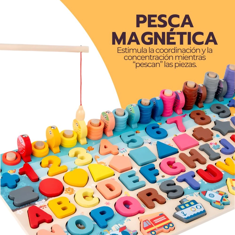 TABLERO EDUCATIVO INFANTIL MONTEROSSI 7 EN 1 DE MADERA - 6