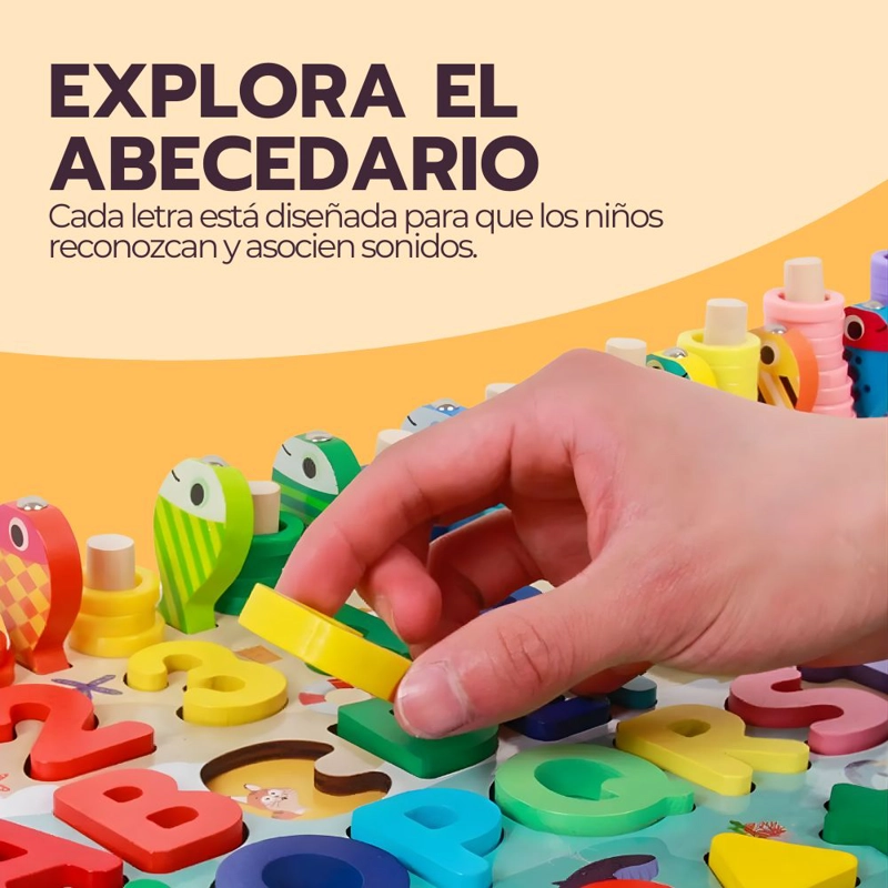 TABLERO EDUCATIVO INFANTIL MONTEROSSI 7 EN 1 DE MADERA - 9