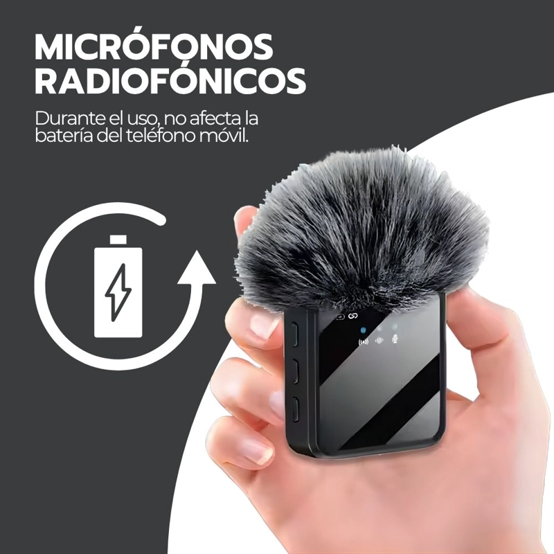 MICROFONO DOBLE INALAMBRICO CON RECEPTOR 3 EN 1 UNIVERSAL - 5