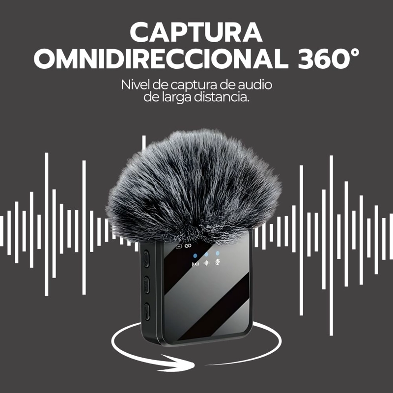 MICROFONO DOBLE INALAMBRICO CON RECEPTOR 3 EN 1 UNIVERSAL - 8