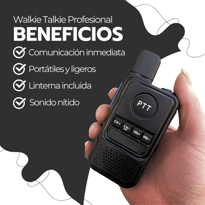 WALKIE TALKIE PROFESIONAL FM RECARGABLE CON AURICULARES - 4