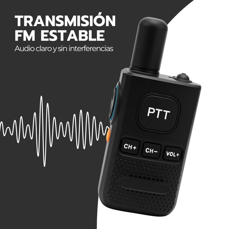 WALKIE TALKIE PROFESIONAL FM RECARGABLE CON AURICULARES - 6