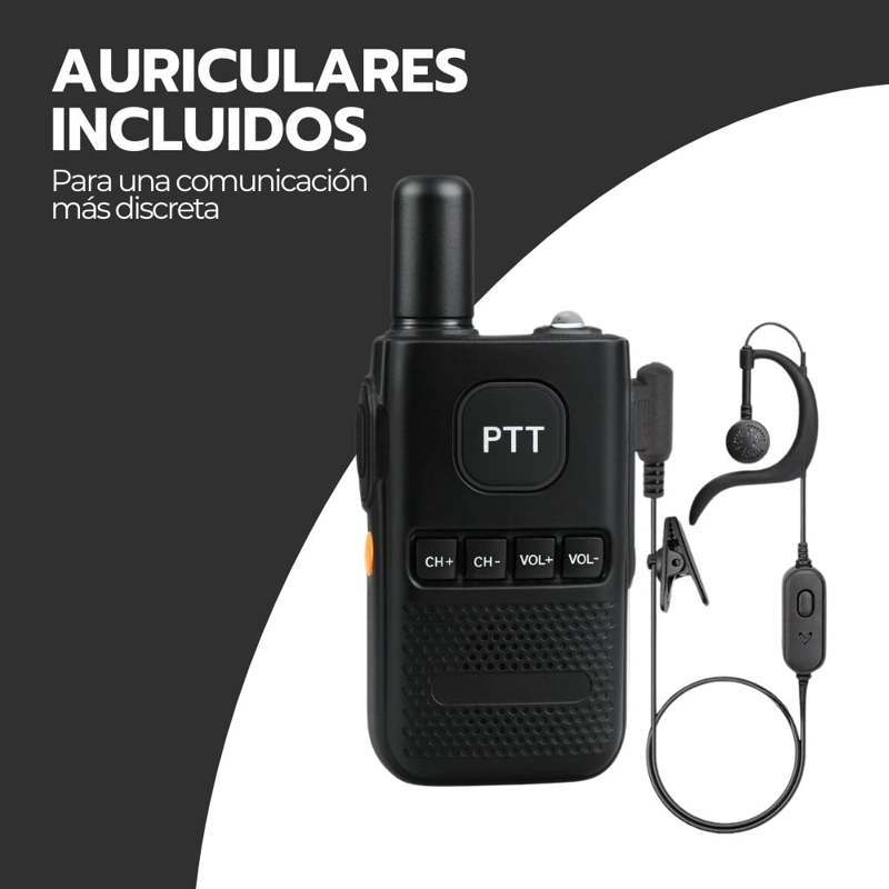 WALKIE TALKIE PROFESIONAL FM RECARGABLE CON AURICULARES - 8