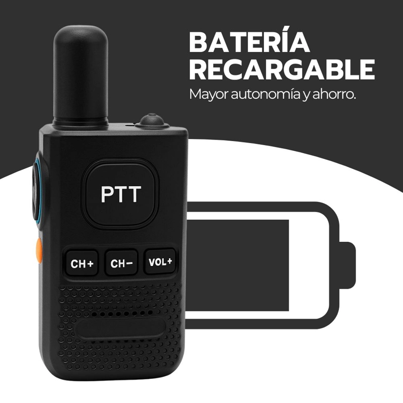 WALKIE TALKIE PROFESIONAL FM RECARGABLE CON AURICULARES - 9