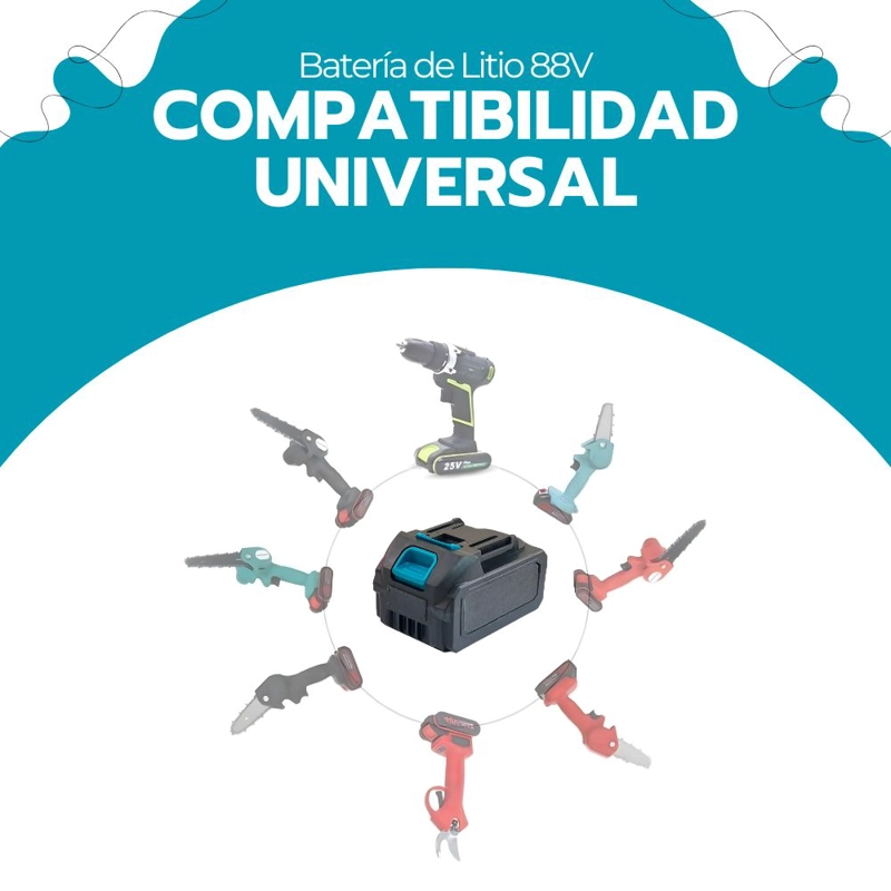 BATERIA ION LITIO RECARGABLE 2000MAH 88V PARA HERRAMIENTAS - 7