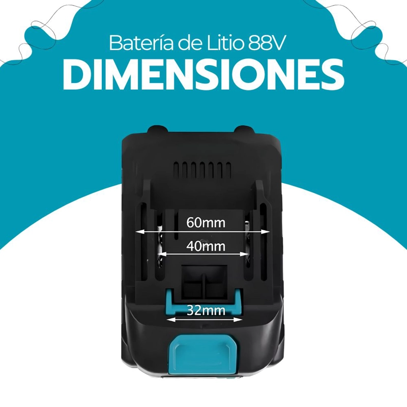 BATERIA ION LITIO RECARGABLE 2000MAH 88V PARA HERRAMIENTAS - 9