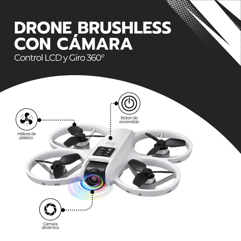 DRONE BRUSHLESS CON CAMARA, CONTROL LCD Y GIRO 360° - 3