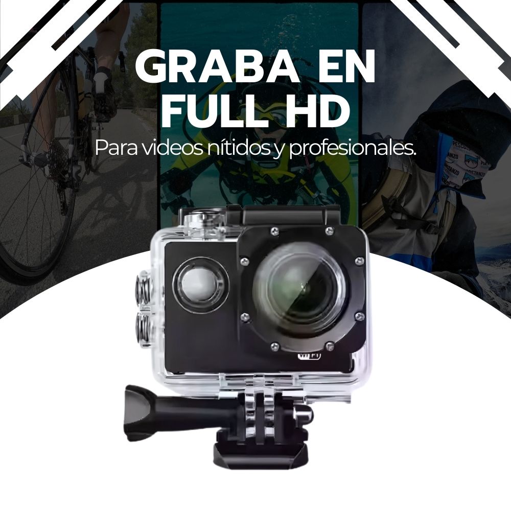CAMARA DE ACCION DEPORTIVA FULL HD SUMERGIBLE GRAN ANGULAR - 5