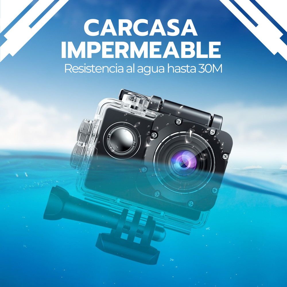 CAMARA DE ACCION DEPORTIVA FULL HD SUMERGIBLE GRAN ANGULAR - 6