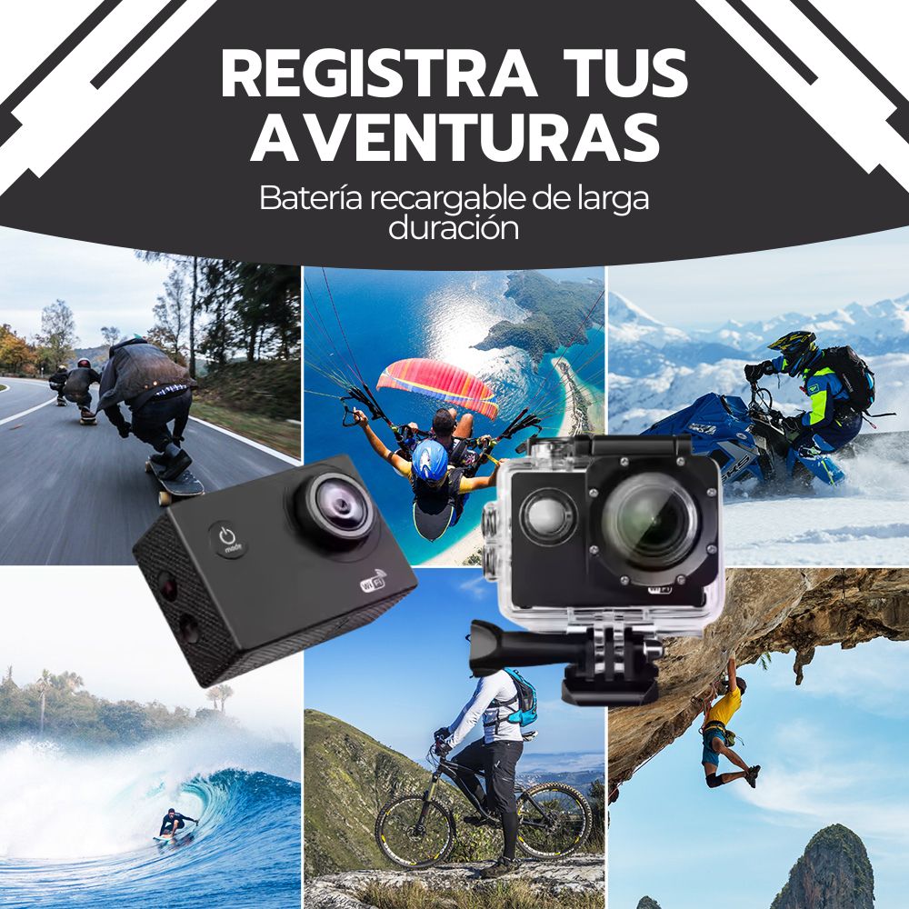 CAMARA DE ACCION DEPORTIVA FULL HD SUMERGIBLE GRAN ANGULAR - 8