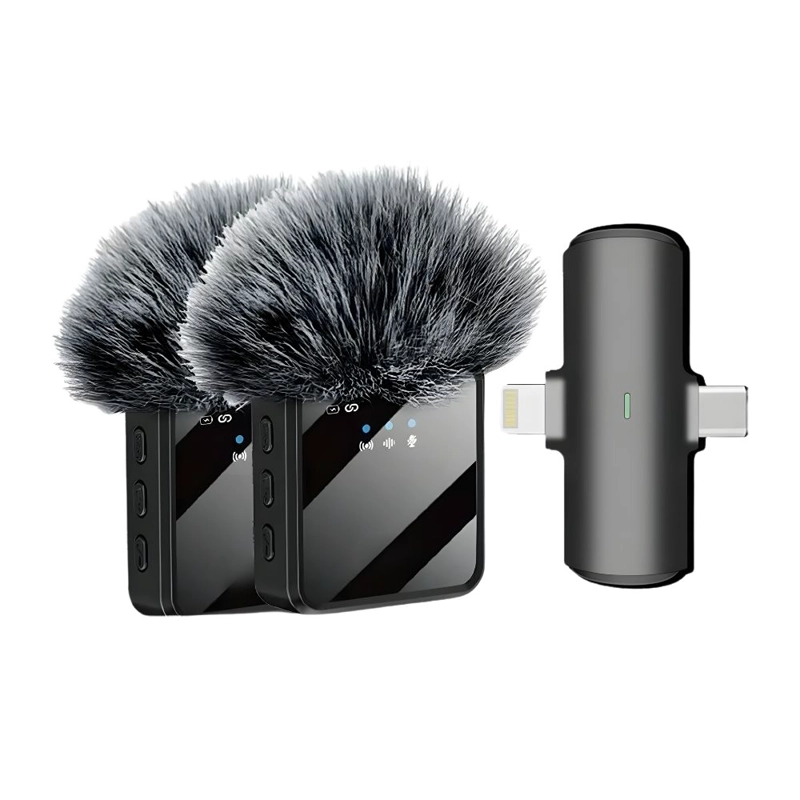 MICROFONO DOBLE INALAMBRICO CON RECEPTOR 2 EN 1 UNIVERSAL