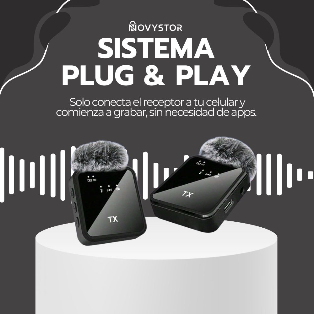 MICROFONO DOBLE INALAMBRICO CON RECEPTOR 2 EN 1 UNIVERSAL - 7