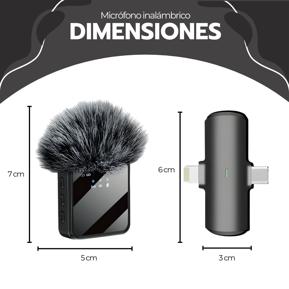 MICROFONO DOBLE INALAMBRICO CON RECEPTOR 2 EN 1 UNIVERSAL - 9