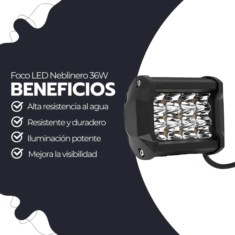 FOCO LED NEBLINERO 36W IP67 ALTA POTENCIA PARA VEHICULOS - 3