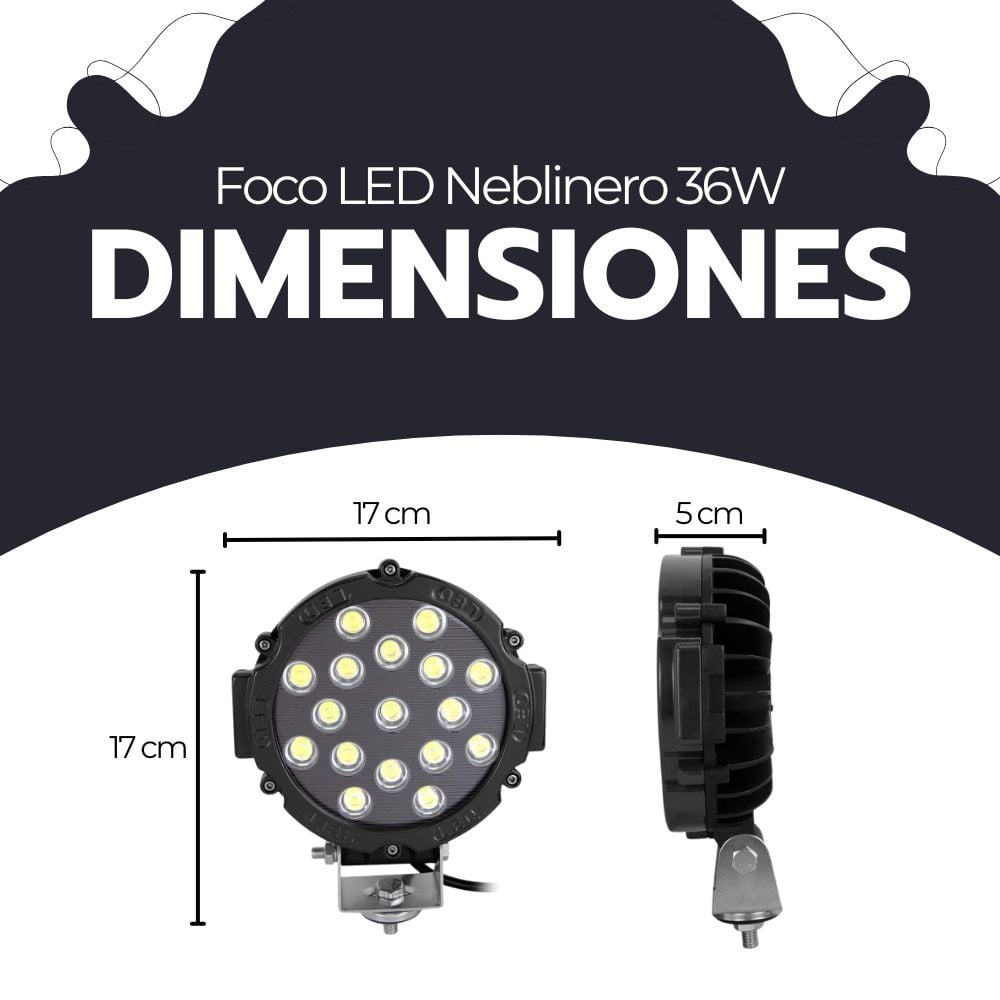 FOCO LED 51W ALTA POTENCIA IMPERMEABLE CON BASE UNIVERSAL - 9