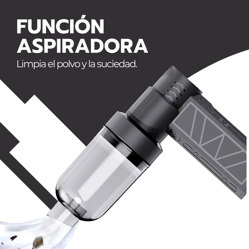 ASPIRADOR SOPLADOR DE AIRE INALAMBRICO DE 130000 RPM NEGRO - 7