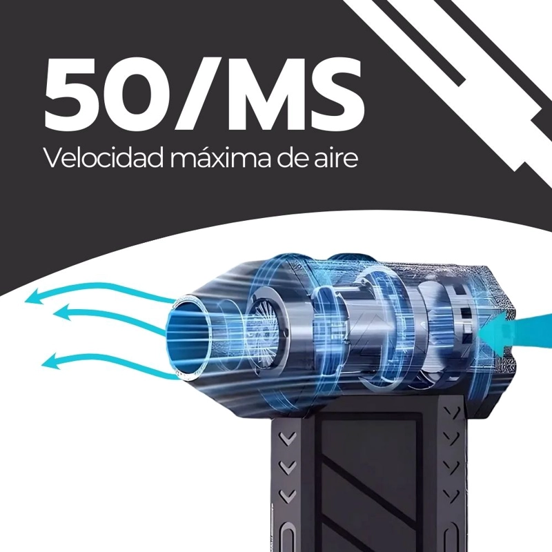 ASPIRADOR SOPLADOR DE AIRE INALAMBRICO DE 130000 RPM NEGRO - 8