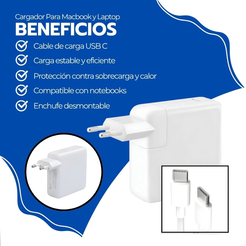 CARGADOR 87W CABLE TIPO C CARGA RAPIDA PARA LAPTOP Y MACBOOK - 5