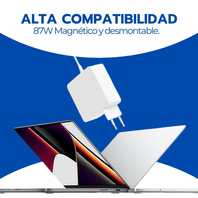 CARGADOR 87W CABLE TIPO C CARGA RAPIDA PARA LAPTOP Y MACBOOK - 8