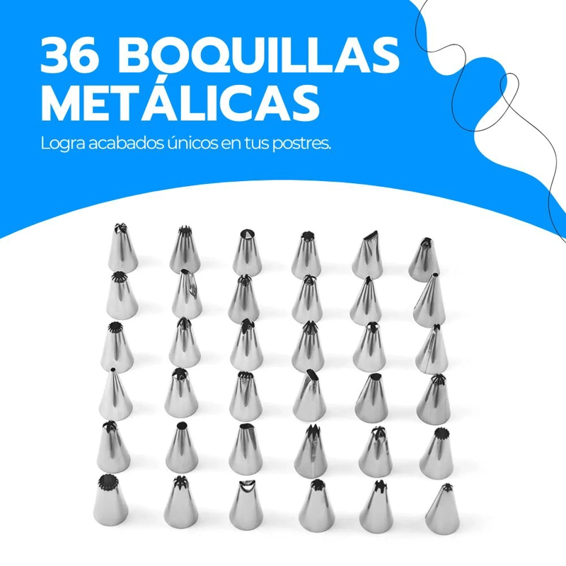 SET DECORADOR DE PASTELES 66 PIEZAS BOQUILLAS REPOSTERIA - 5
