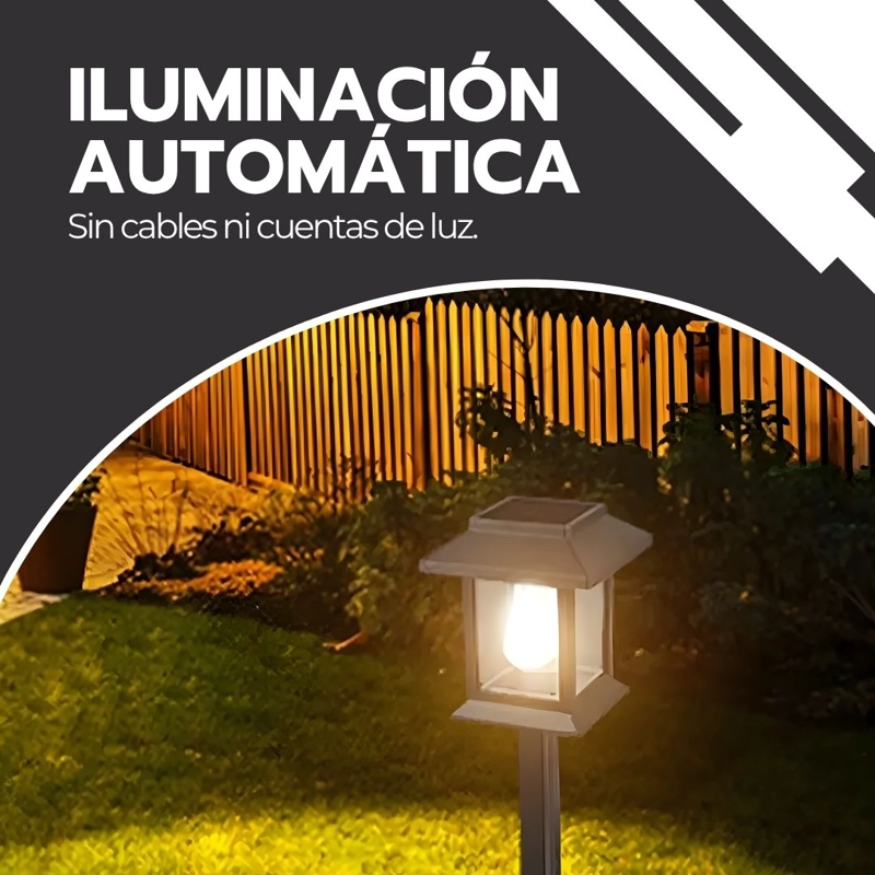 LAMPARA SOLAR LED ESTACA ESTACA JARDIN PARQUE - 5