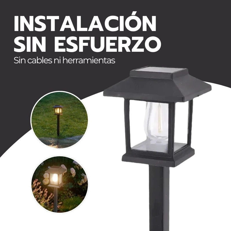LAMPARA SOLAR LED ESTACA ESTACA JARDIN PARQUE - 9