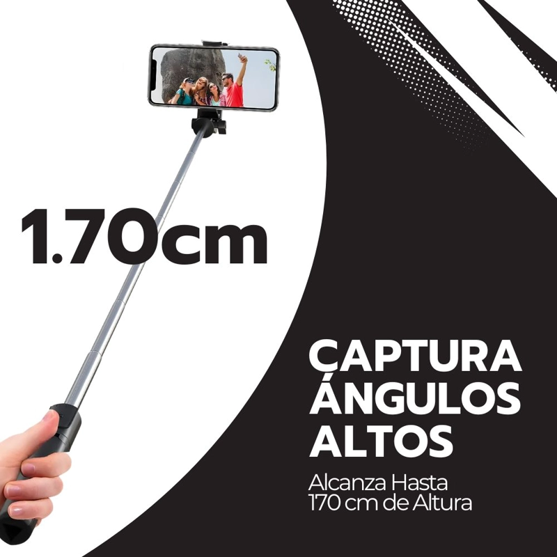 TRIPODE SUPER LARGO PALO SELFIE 170CM BLUETOOTH FOTO REMOTO - 6