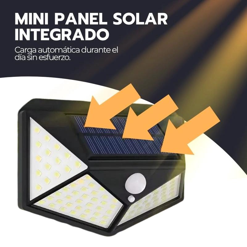 FOCO SOLAR 100 LED SENSOR MOVIMIENTO CON PINZA IP65 - 5