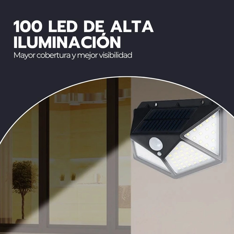 FOCO SOLAR 100 LED SENSOR MOVIMIENTO CON PINZA IP65 - 8