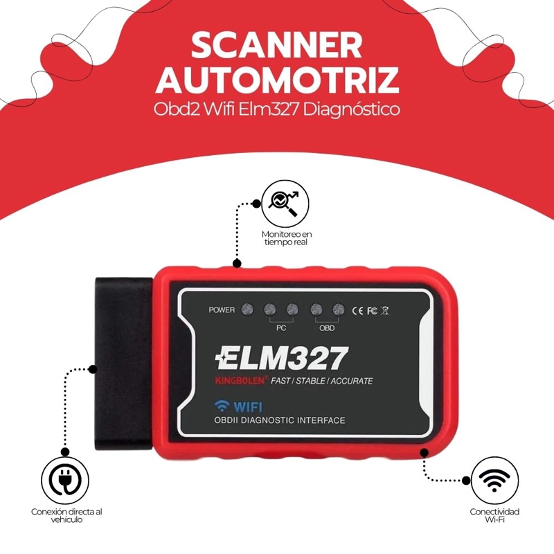 ESCANER AUTOMOTRIZ OBD2 WIFI ELM327 DIAGNOSTICO AUTO - 3