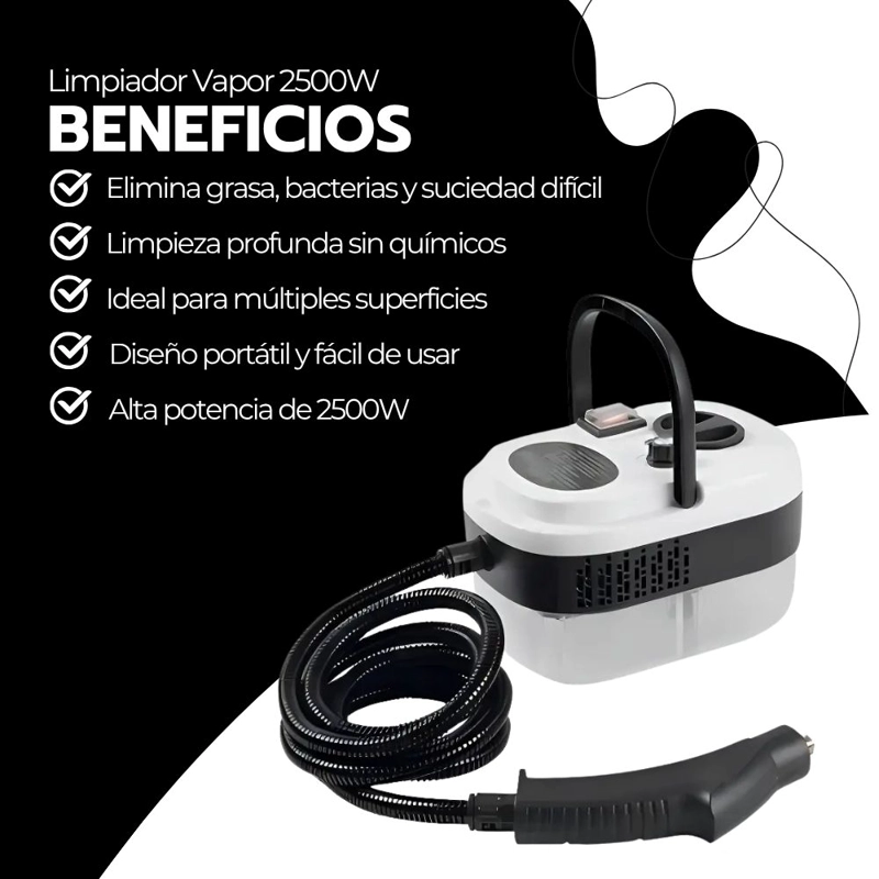 LIMPIADOR VAPOR 2500W ALTA PRESION COCINA BAÑO AUTO - 4