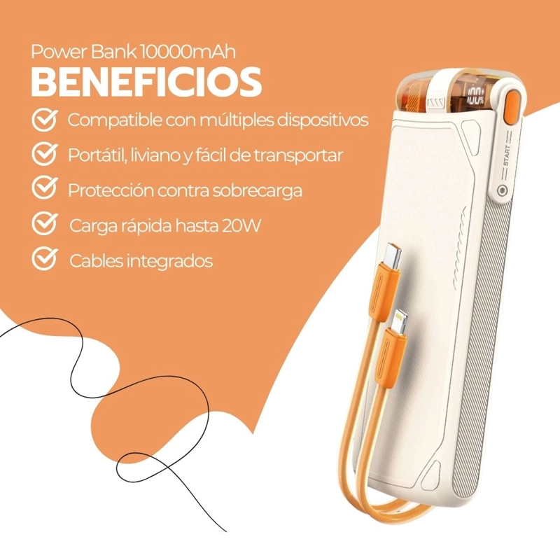POWER BANK 10000MAH CARGA RAPIDA 20W USB-C - 4