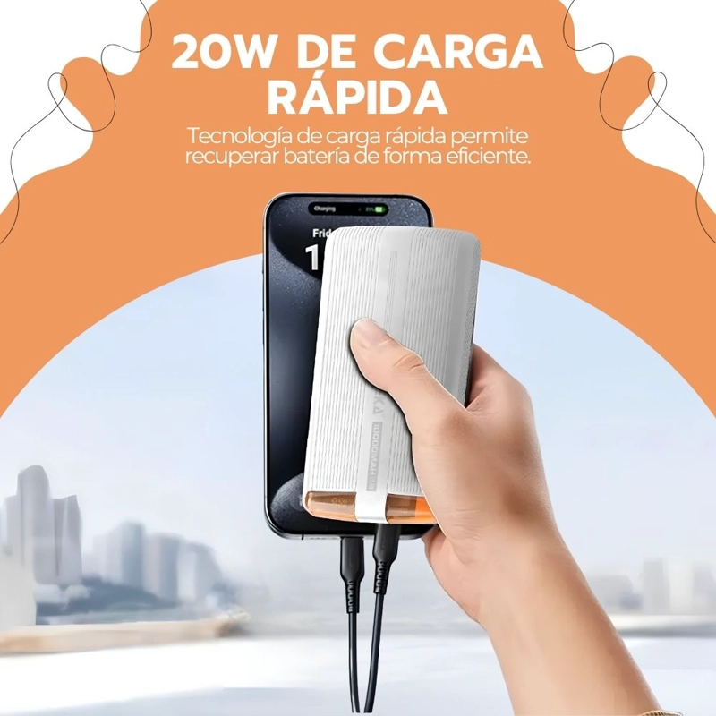 POWER BANK 10000MAH CARGA RAPIDA 20W USB-C - 9