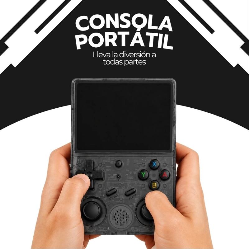 CONSOLA RETRO PORTATIL R36S 64GB WIFI +10000 JUEGOS NEGRO - 5