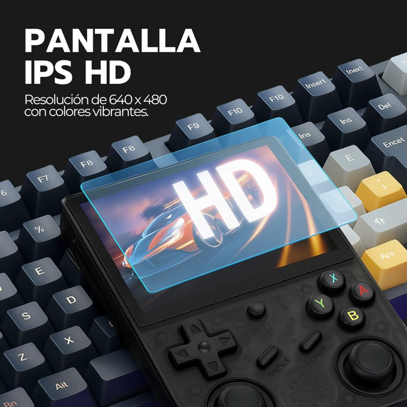 CONSOLA RETRO PORTATIL R36S 64GB WIFI +10000 JUEGOS NEGRO - 7