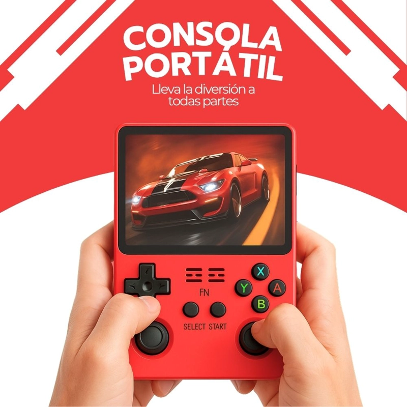 CONSOLA RETRO PORTATIL R36S 64GB WIFI +10000 JUEGOS ROJO - 6