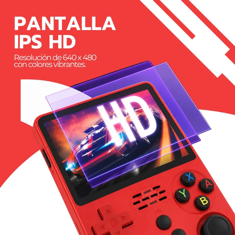 CONSOLA RETRO PORTATIL R36S 64GB WIFI +10000 JUEGOS ROJO - 7
