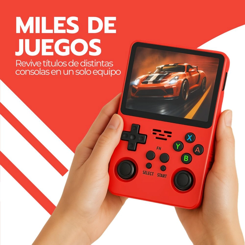 CONSOLA RETRO PORTATIL R36S 64GB WIFI +10000 JUEGOS ROJO - 9