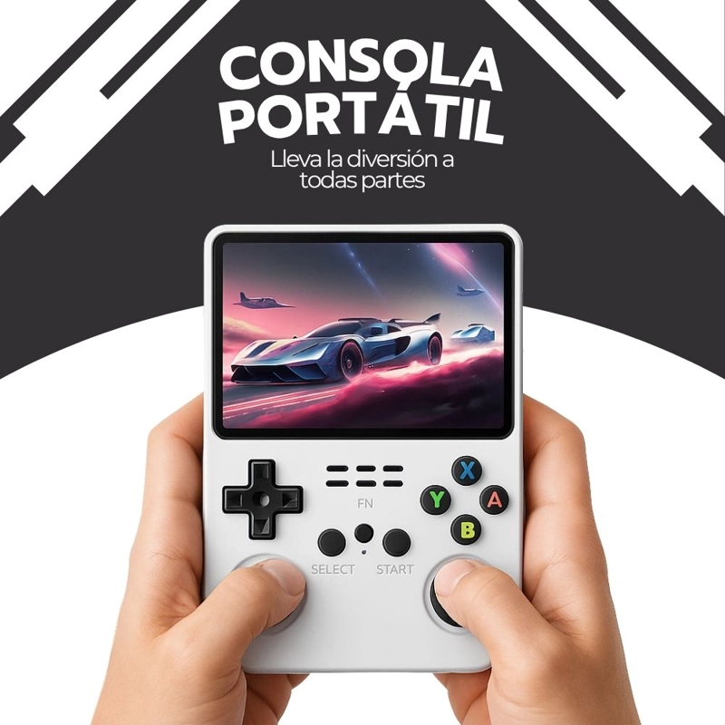 CONSOLA RETRO PORTATIL R36S 64GB WIFI +10000 JUEGOS BLANCO - 5
