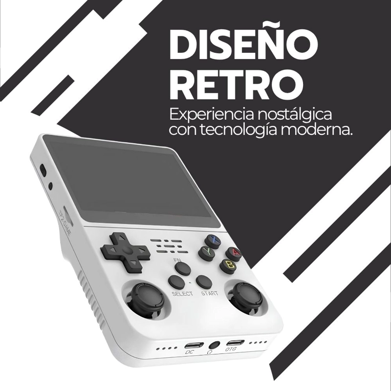 CONSOLA RETRO PORTATIL R36S 64GB WIFI +10000 JUEGOS BLANCO - 6