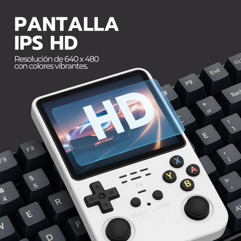 CONSOLA RETRO PORTATIL R36S 64GB WIFI +10000 JUEGOS BLANCO - 7