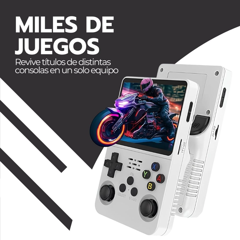 CONSOLA RETRO PORTATIL R36S 64GB WIFI +10000 JUEGOS BLANCO - 8