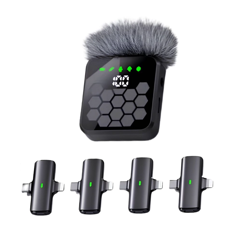 MICROFONO LAVALIER INALAMBRICO 4 EN 1 GRABACION PRO - 2