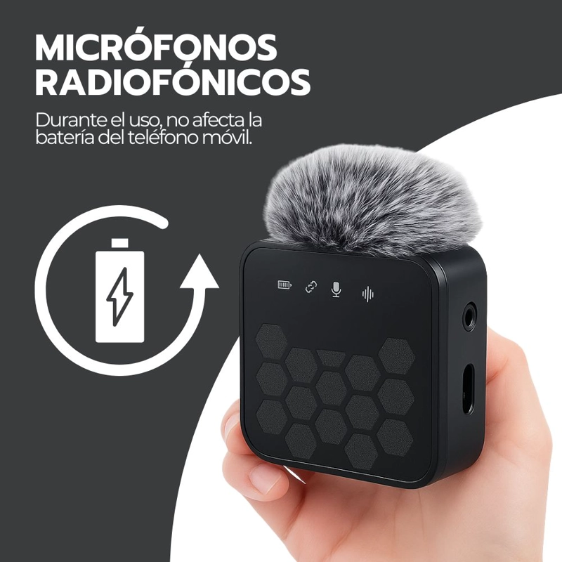MICROFONO LAVALIER INALAMBRICO 4 EN 1 GRABACION PRO - 5