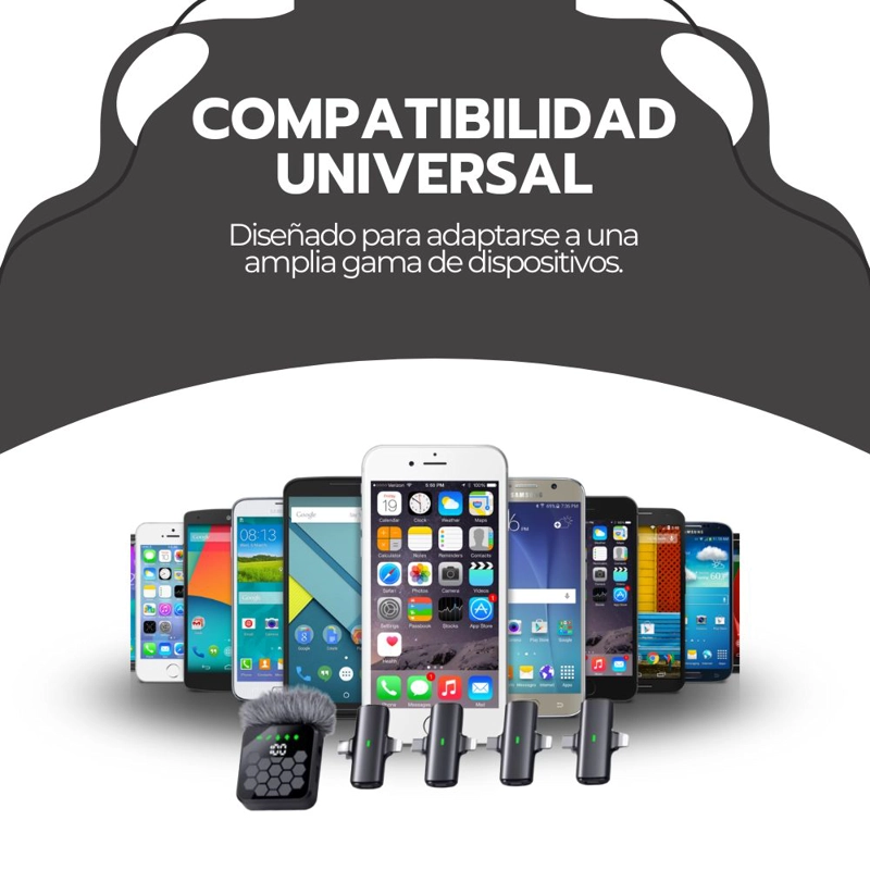 MICROFONO LAVALIER INALAMBRICO 4 EN 1 GRABACION PRO - 9