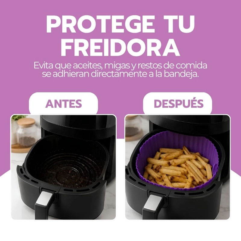 CESTA SILICONA FREIDORA AIRE BANDEJA ROSA CIRCULAR - 6