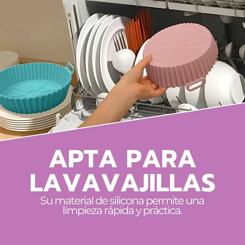 CESTA SILICONA FREIDORA AIRE BANDEJA ROSA CIRCULAR - 8