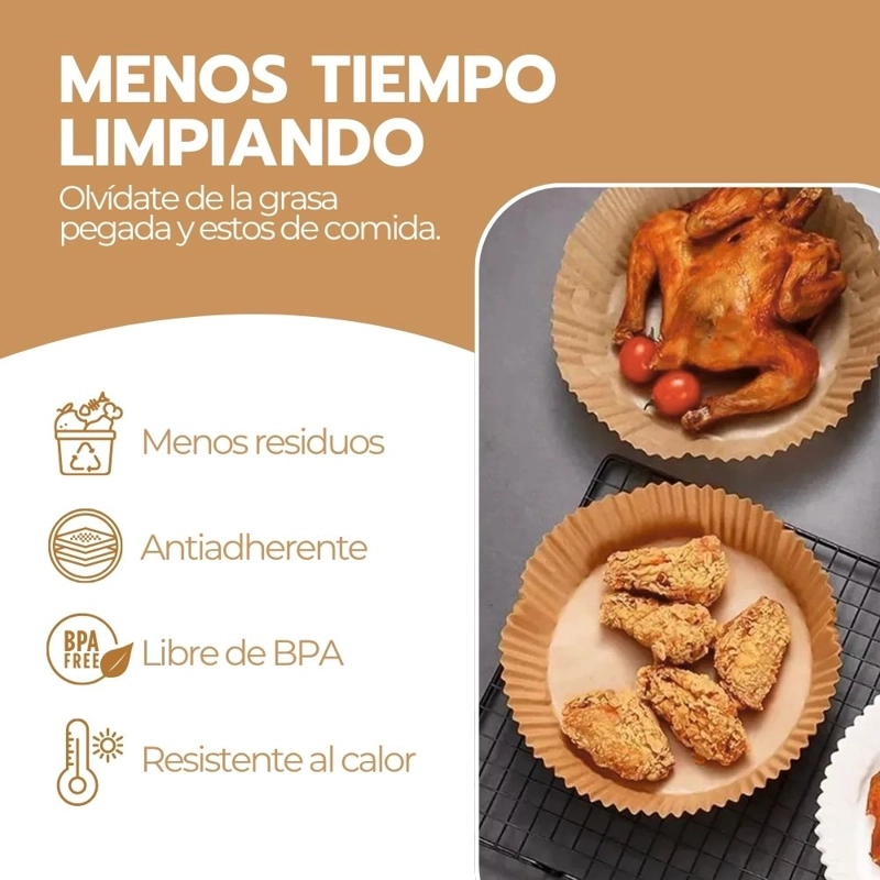 50 CESTAS DESECHABLES ANTIADHERENTES PARA FREIDORA DE AIRE - 5