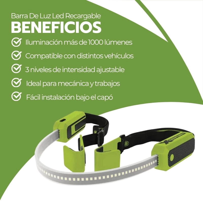 BARRA DE LUZ LED RECARGABLE PARA CAPO DE AUTOMOVIL 1000 LUM - 4